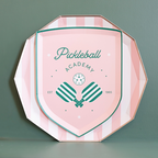 Pink Pickleball Crest Small Appetizer Dessert Plate