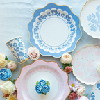 Belle Blue Elegant Floral Paper Cups