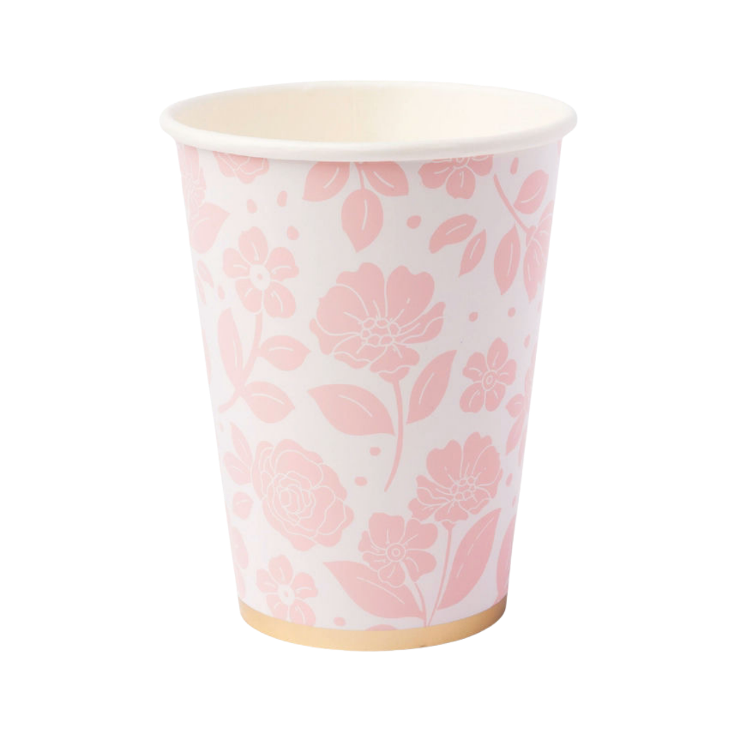 Petal Pink Elegant Floral Paper Cup