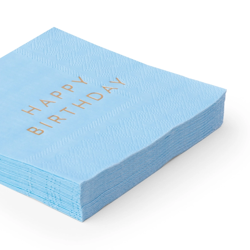 Sky Blue Happy Birthday Cocktail Napkins