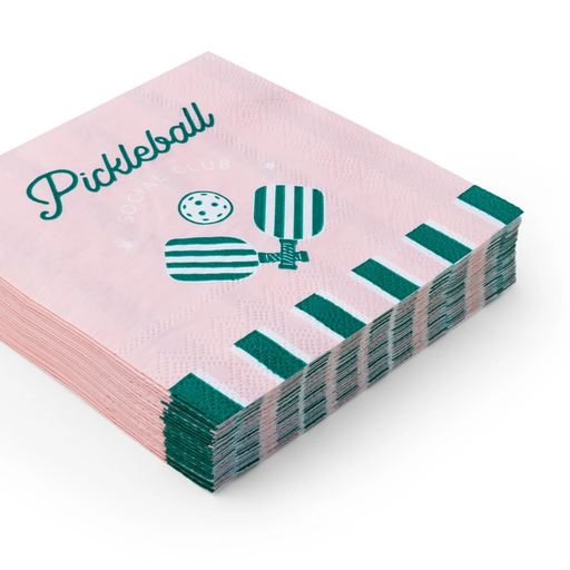 Pink and Green Le Pickleball Cocktail Napkins
