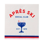 Blue and Red "Apres Ski" Cocktail Napkins