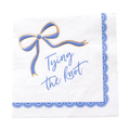 Blue and White "Tying the Knot" Wedding Cocktail Napkins