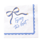 Blue and White "Tying the Knot" Wedding Cocktail Napkins