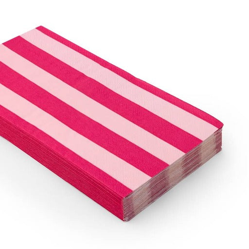 Light & Haute Pink Striped Signature Cabana Guest Napkins