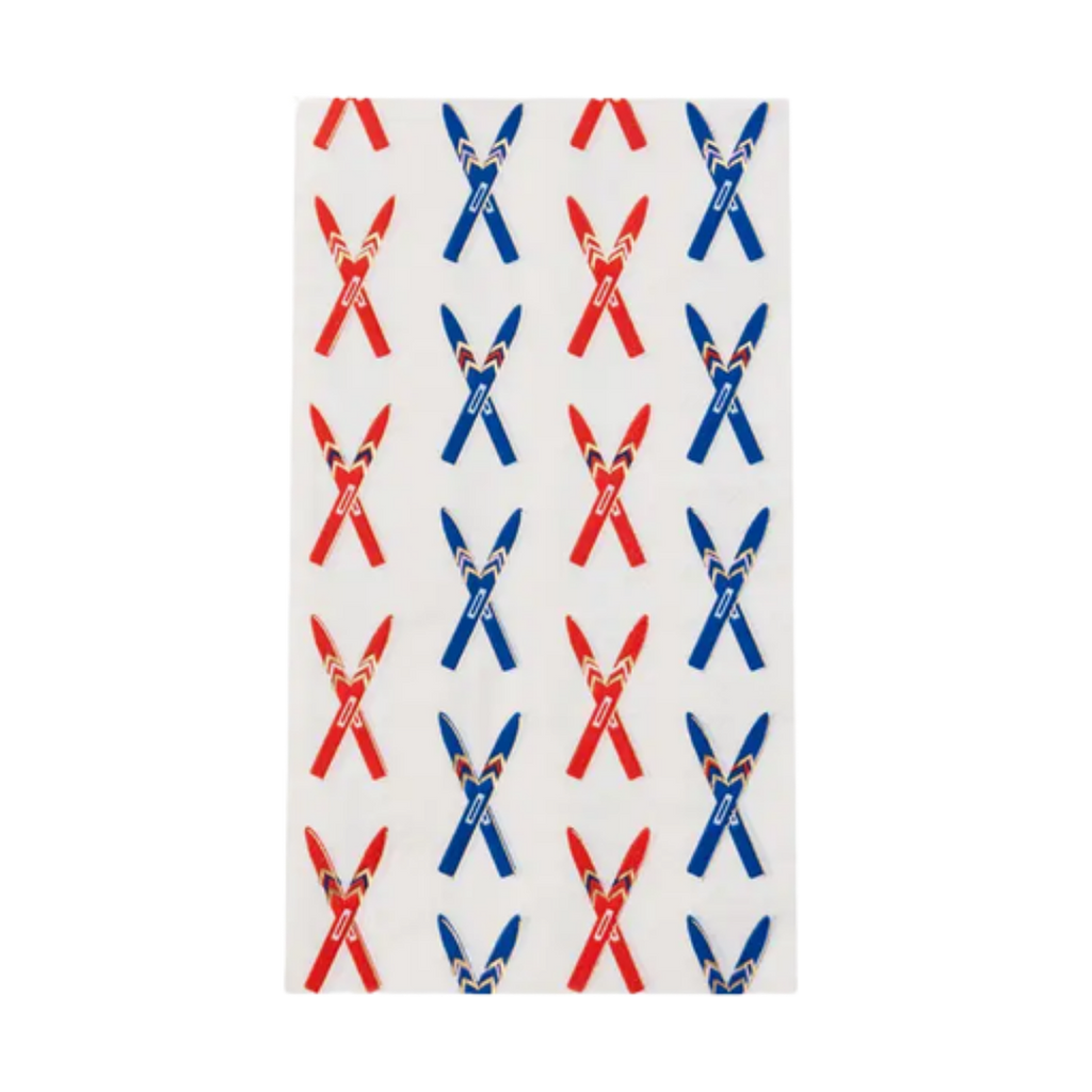 Red and Blue Après Ski Guest Napkins
