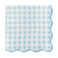 Sky Blue Elegant Gingham Dinner Napkins