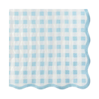 Sky Blue Elegant Gingham Dinner Napkins