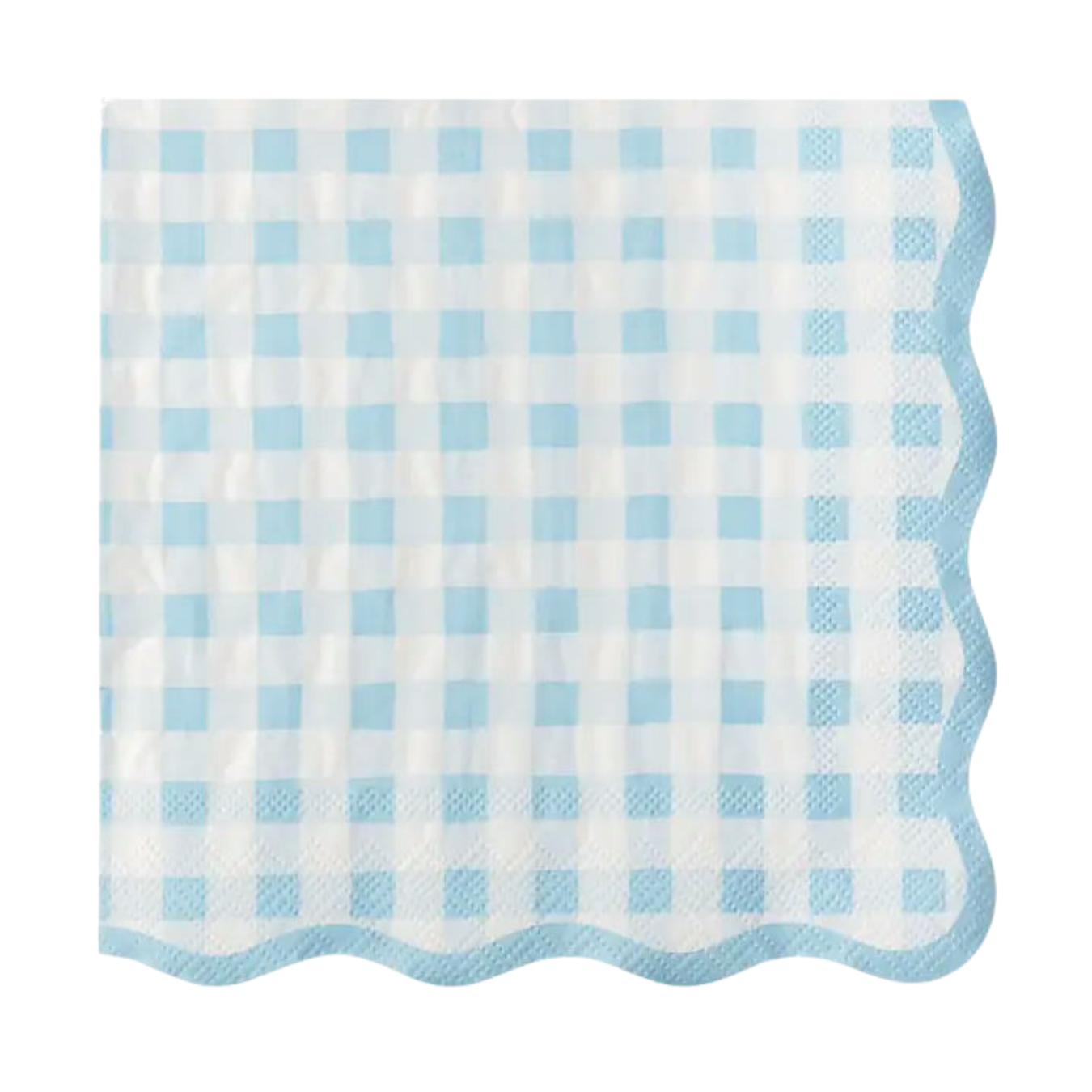 Sky Blue Elegant Gingham Dinner Napkins