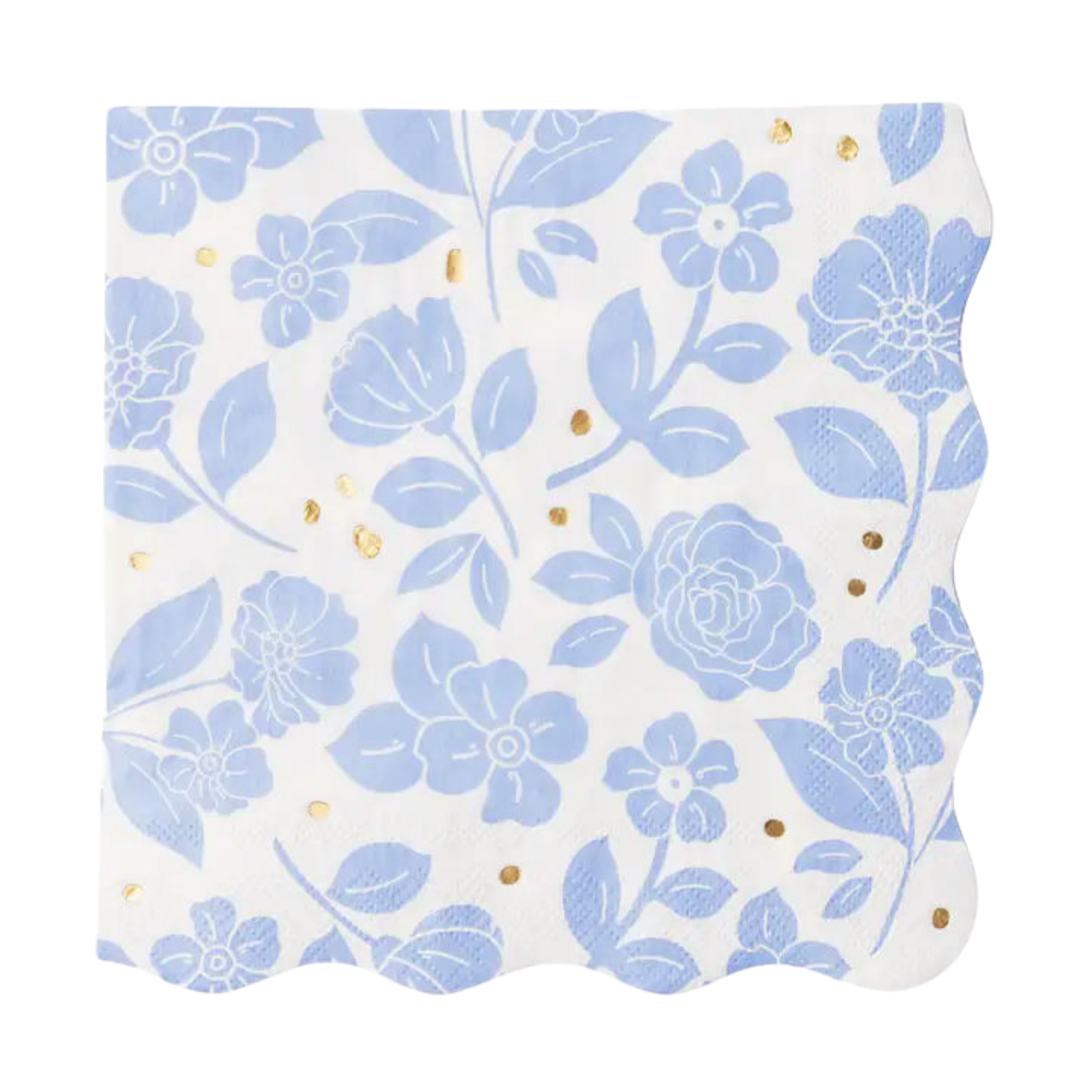 Belle Blue Elegant Floral Dinner Napkins