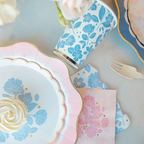 Belle Blue Elegant Floral Dinner Napkins