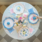 Belle Blue Elegant Floral Dinner Napkins