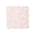 Petal Pink with Gold Elegant Floral Paper Dinner Napkin