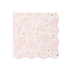 Petal Pink with Gold Elegant Floral Paper Dinner Napkin