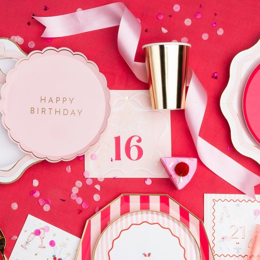 Pink Bow Sweet 16 Dinner Napkins