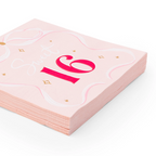 Pink Bow Sweet 16 Dinner Napkins