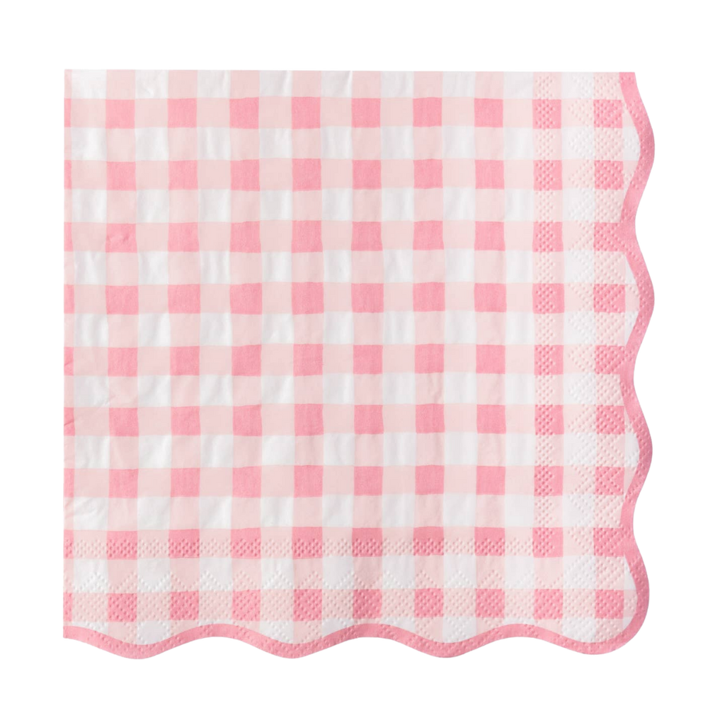 Petal Pink Gingham Dinner Napkins