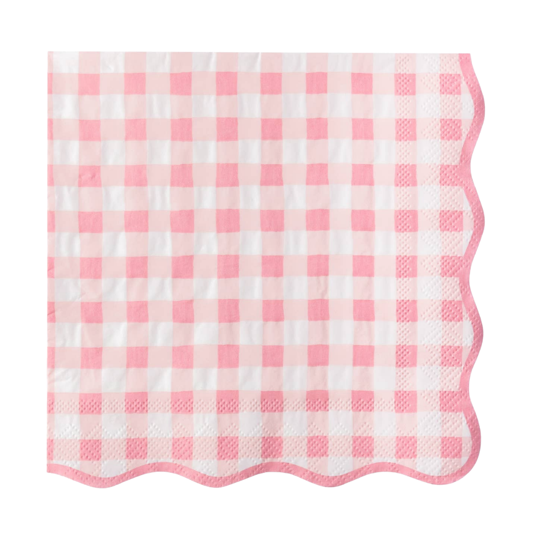 Petal Pink Gingham Dinner Napkins