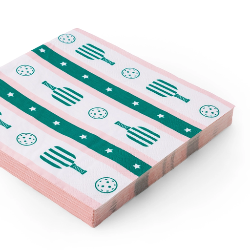 Pink and Green Le Pickleball Themed Lunch Napkins
