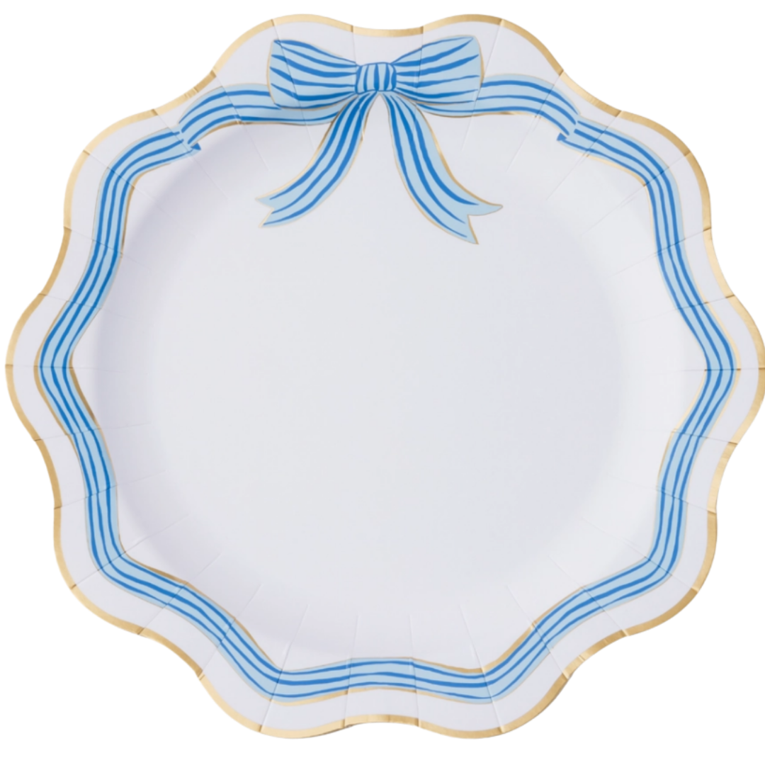 Blue Bow Dinner Plates