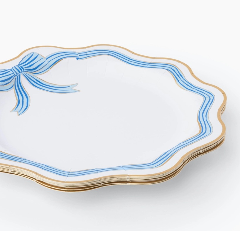 Blue Bow Dinner Plates