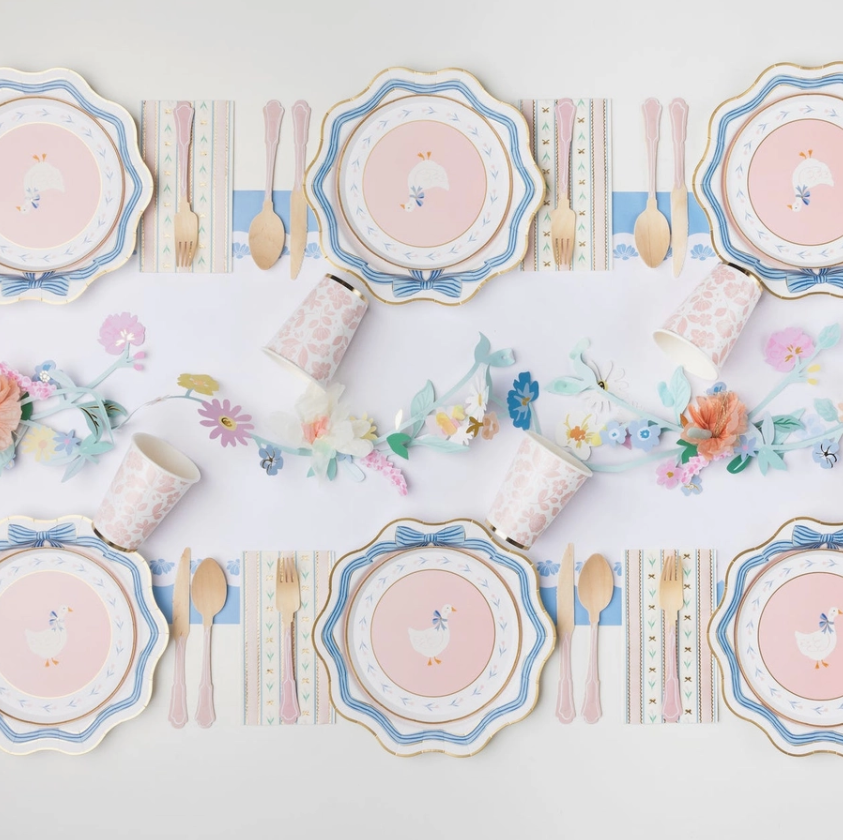 Blue Bow Dinner Plates