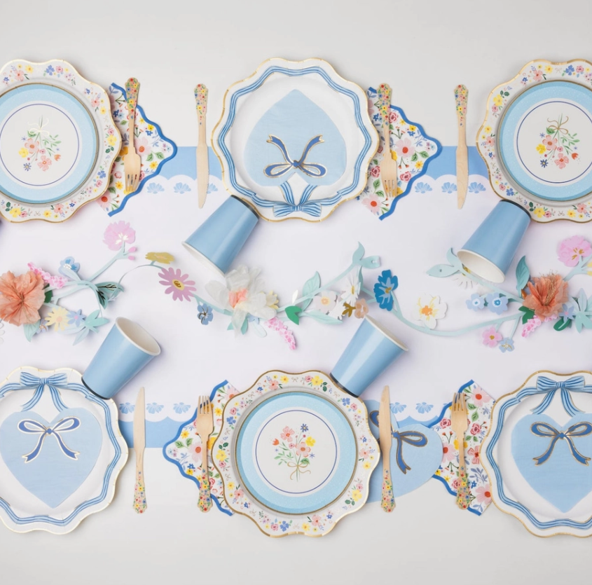 Blue Bow Dinner Plates