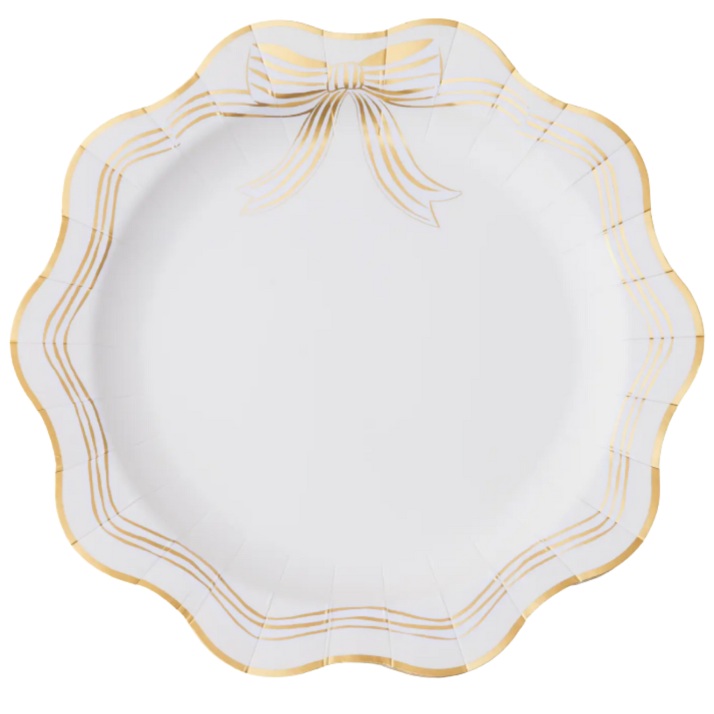 Cream Bow Dinner Plates