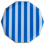 Light & Dark Blue Cabana Dinner Plates