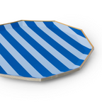 Light & Dark Blue Cabana Dinner Plates