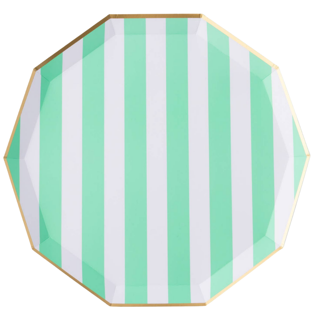 Mint Cabana Stripe Dinner Plates