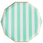 Mint Cabana Stripe Dinner Plates