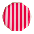 Light & Haute Pink Striped Cabana Dinner Plates