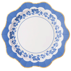 Belle Blue Floral Scalloped Dinner Plates