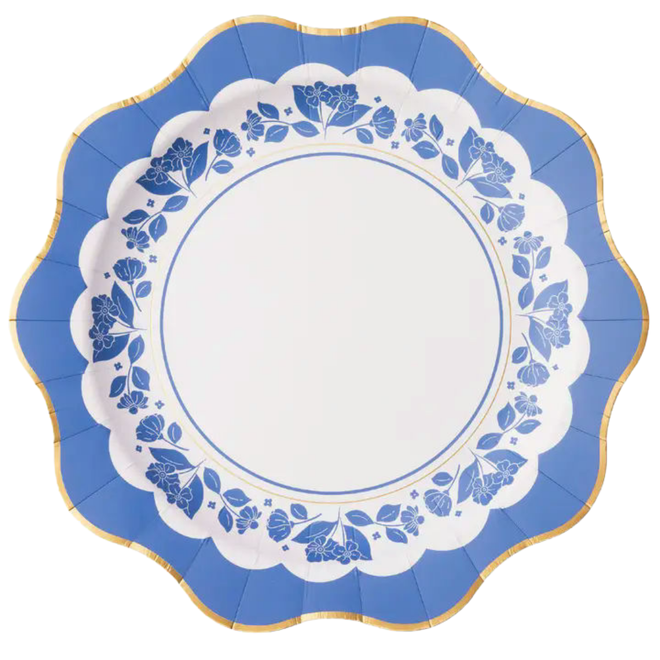 Belle Blue Floral Scalloped Dinner Plates