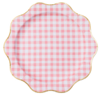 Petal Pink Gingham Dinner Plates