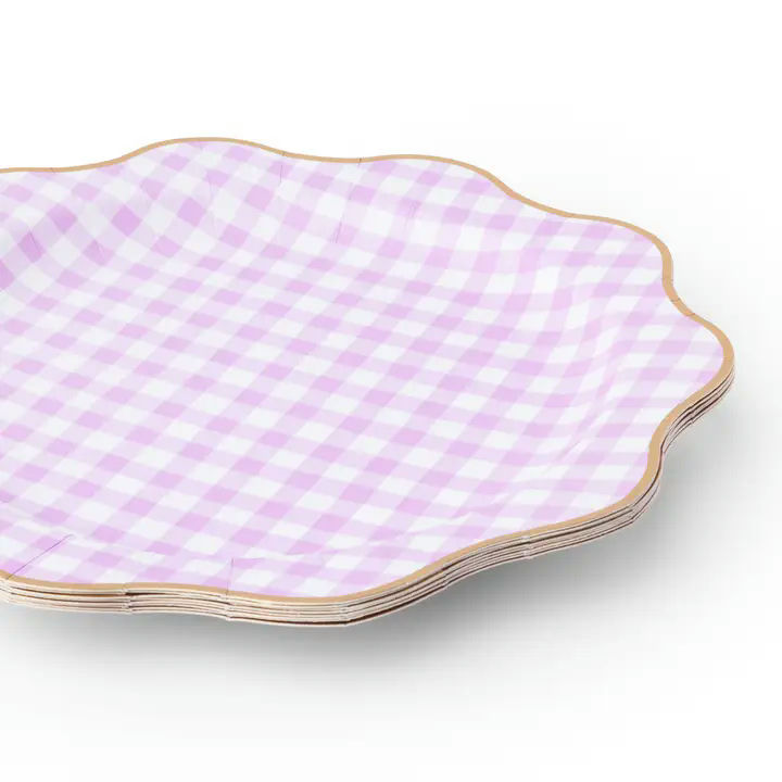 Le Lilac Gingham Dinner Plates