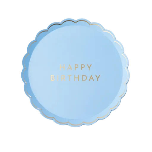 Sky Blue Signature Happy Birthday Small Plates