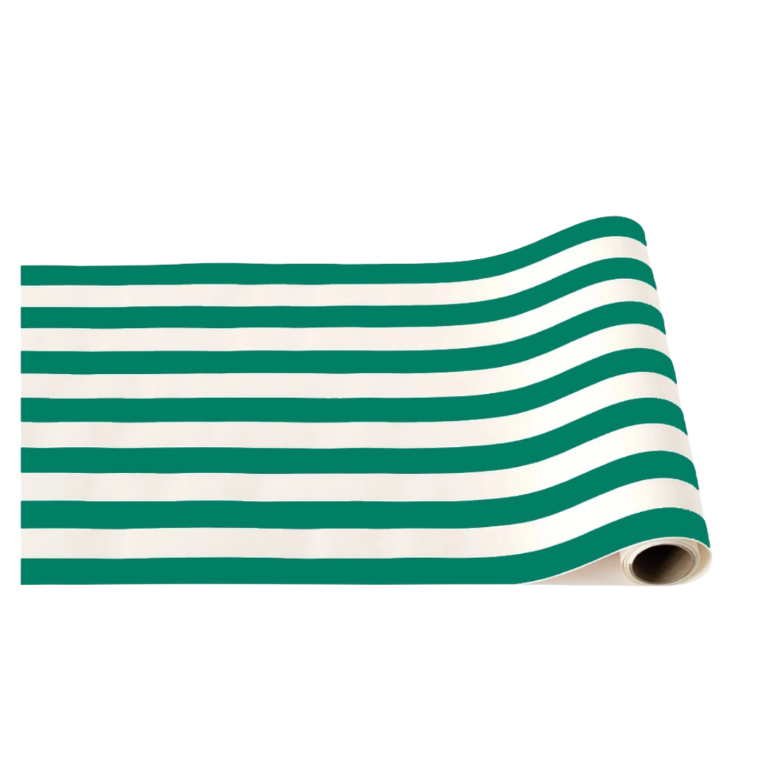 Emerald Cabana Stripe Table Runner