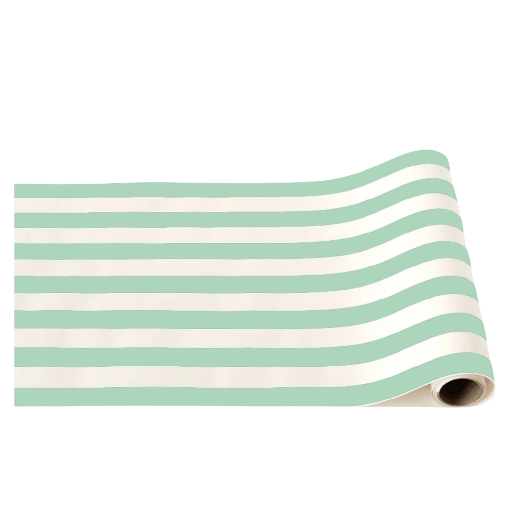 Mint Cabana Stripe Table Runner