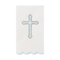 Sky Blue and White Cross Scalloped Guest Napkins