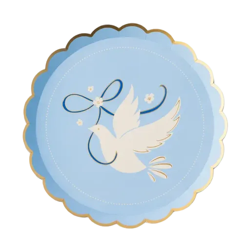 Sky Blue Dove Scalloped Edge Small Plates