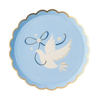 Sky Blue Dove Scalloped Edge Small Plates