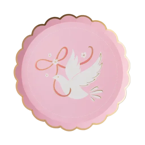 Petal Pink Dove Scalloped Edge Small Plates