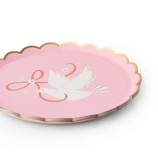 Petal Pink Dove Scalloped Edge Small Plates