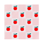 Pink Apples Checker Large Napkins