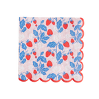 Blue and Red Summer Strawberry Large Napkins