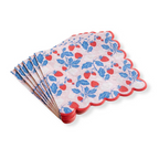 Blue and Red Summer Strawberry Large Napkins