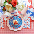 Blue and Red Summer Strawberry Large Napkins
