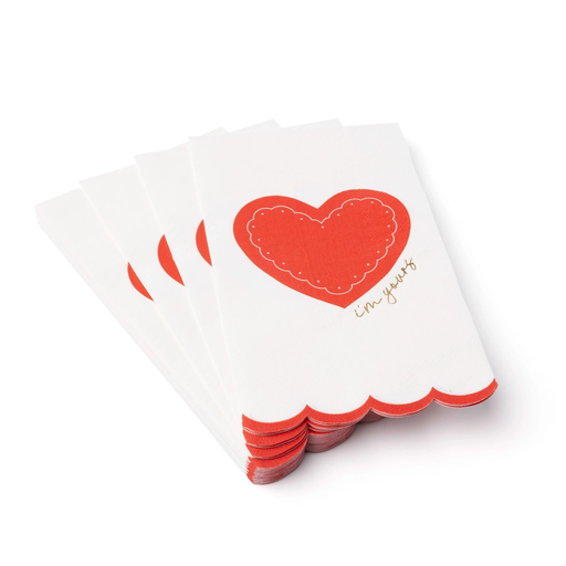Red Heart Valentines "I'm Yours" Guest Towels